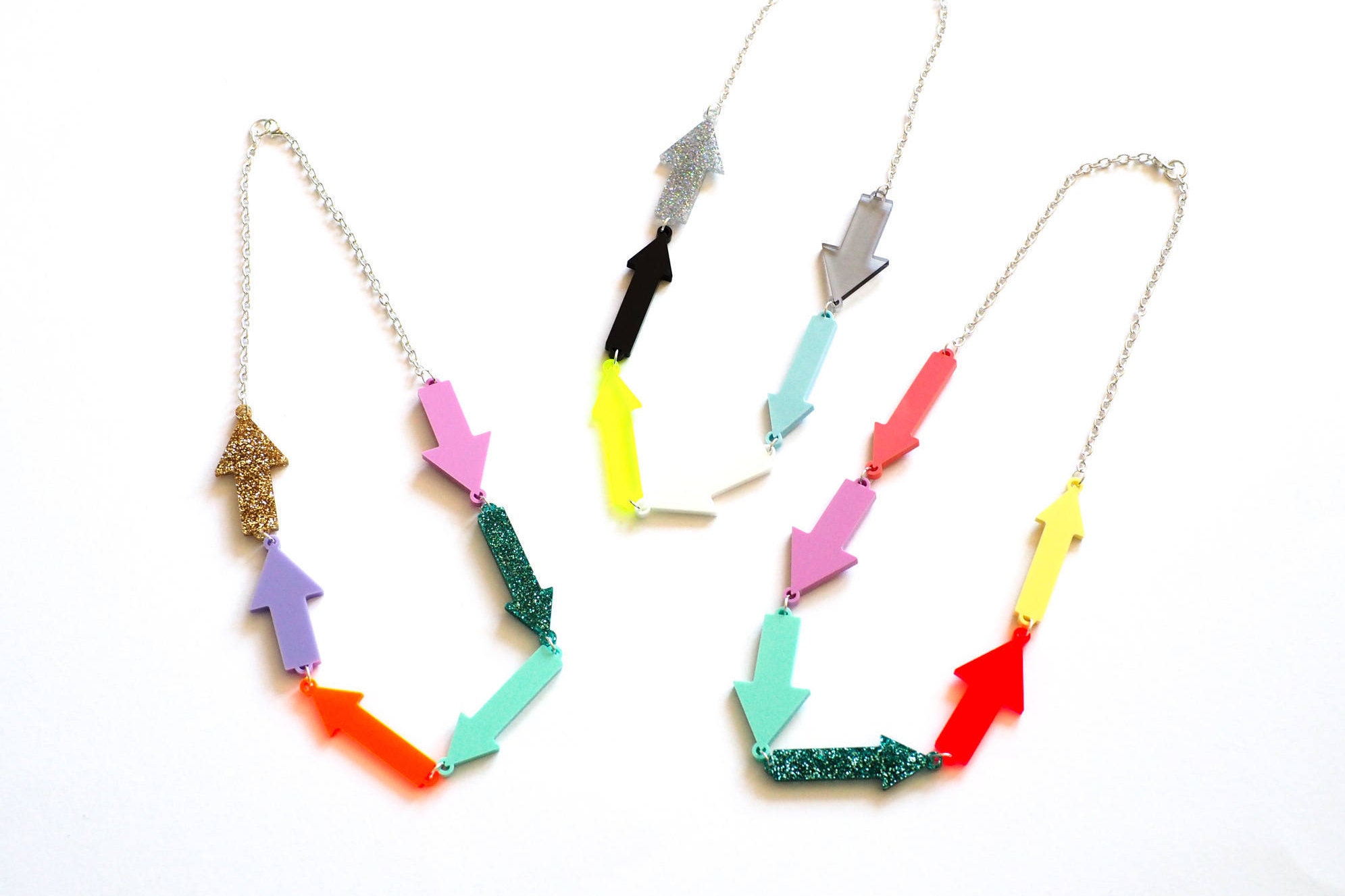 Arrow Necklace, Necklace, Acrylic Necklace, Statement Necklace, Big N…