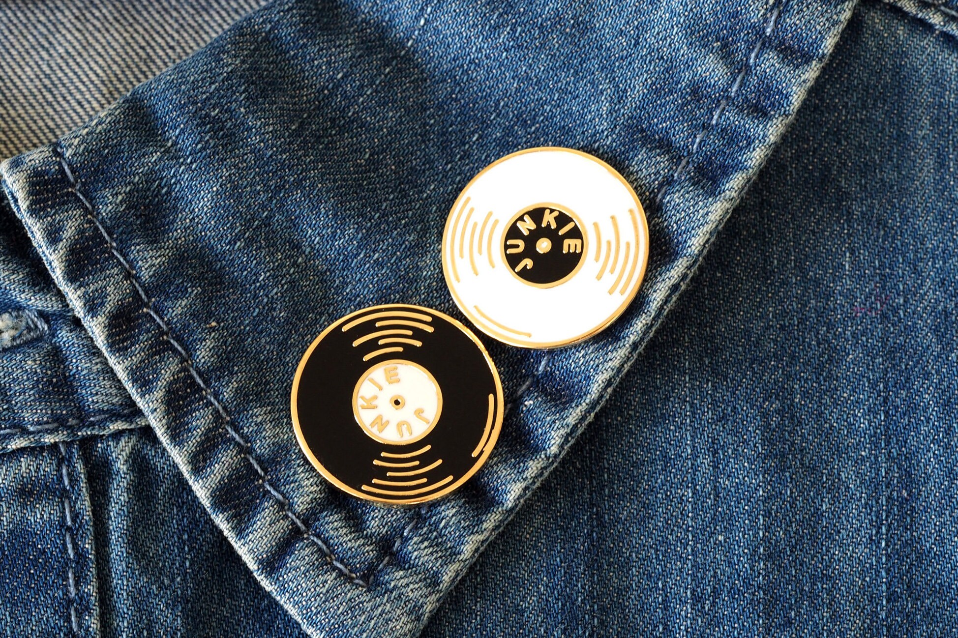 Vinyl Junkie Enamel Pin Badge