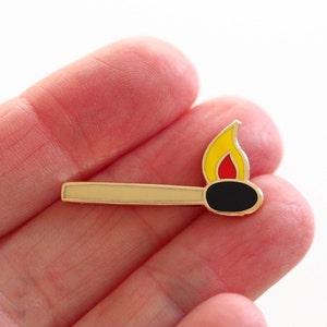 Match Enamel Pin Badge / Romantic Gift / Match Brooch / RockCakes image 3