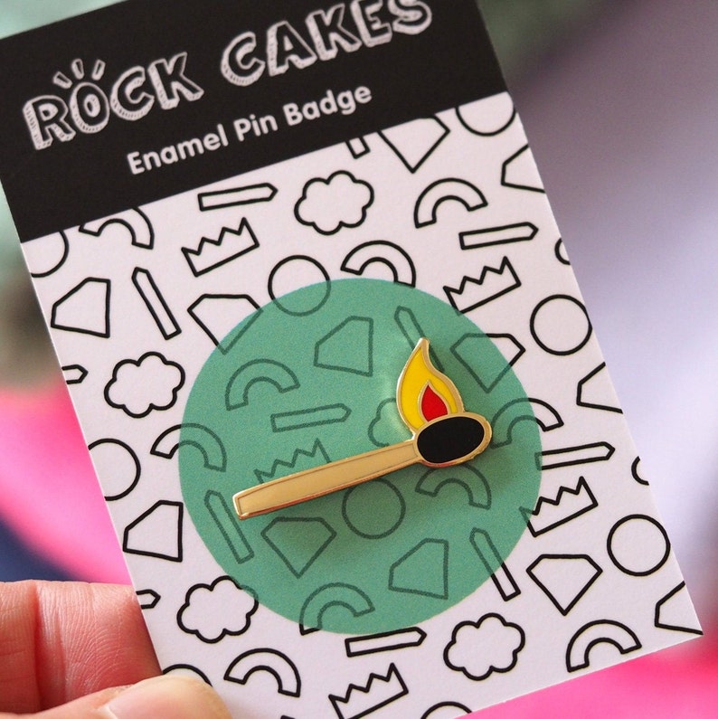 Match Enamel Pin Badge / Romantic Gift / Match Brooch / RockCakes image 1