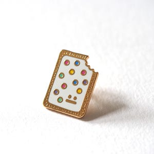 Biscuit Enamel Pin / Pop Tart / Grumpy Biscuit Brooch / Enamel Pin Badge / Gift For Teen / Sweet Treat / Enamel Brooch / RockCakes /Hastings