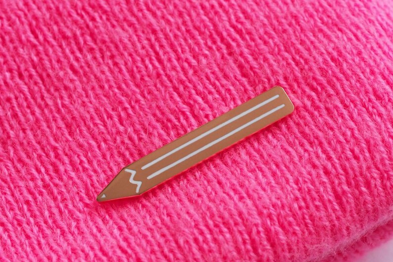 RockCakes Lapel Pin Pins White Hard Enamel pin UK Pencil Pin Badge Stationery Lover Pencil Brooch Rose Gold