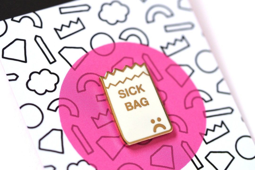 Sick Bag Enamel Pin Badge Etsy 