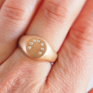 Diamond Arc Signet Ring in Rose Gold image 8