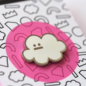 Cloud Enamel Pin Badge / Cloud Brooch / Cloud Pin / Cute Cloud / Kawaii Cloud Brooch / Every Cloud Has A Silver Lining / RockCakes Jewellery image 4