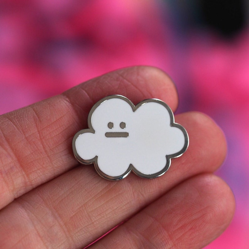 Cloud Enamel Pin Badge / Cloud Brooch / Cloud Pin / Cute Cloud / Kawaii Cloud Brooch / Every Cloud Has A Silver Lining / RockCakes Jewellery image 6