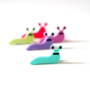 Slug Brooch / Laser Cut Acrylic / Neon Slug / Gift for Gardner / Handmade Brooch / Cute Gift / Funny Brooch / RockCakes
