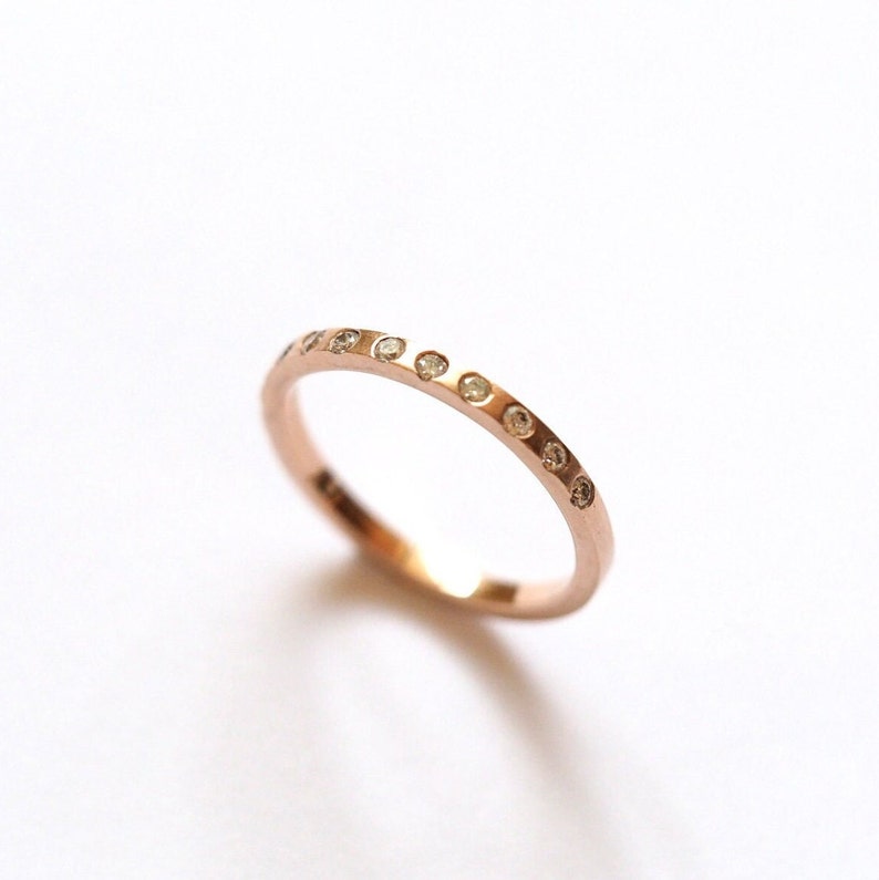 Half Eternity Ring / Gold Diamond Band / Recycled 9ct Yellow White or Rose Gold / Diamond Wedding Ring / RockCakes image 3