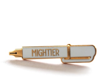 The Pen is Mightier than the Sword / Mightier Enamel Pin / Enamel Pin Badge / Gift for a writer / RockCakes