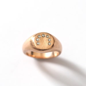 Diamond Arc Signet Ring in Rose Gold image 5