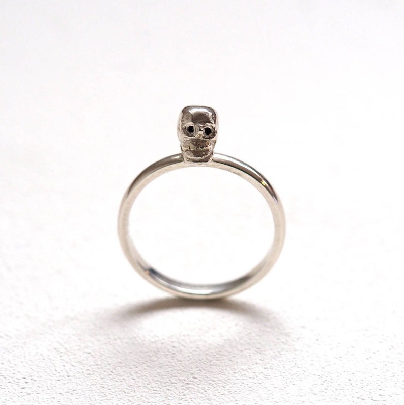 Skull Ring / Diamonds / Recycled Sterling Silver / Forever Ring / Gift For Girl Friend / RockCakes Precious Jewellery image 2