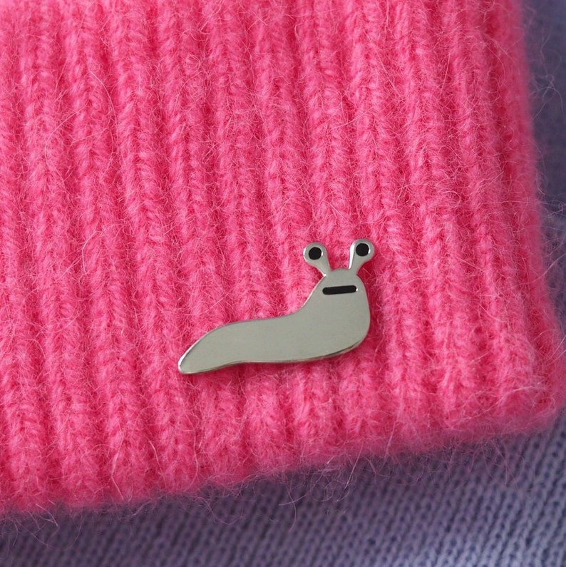 Slug Enamel Pin Badge / Silver Slug / Gold Slug / Cute Gift / Gardener Gift / Gift For Friend / Collectable Enamel Pin image 9