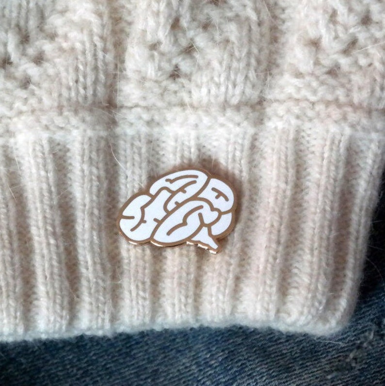 Brain Enamel Pin / Enamel Pin Badge / Lapel Pin / Brain Brooch / Teacher Gift / Nurse Gift / Lanyard Pin / RockCakes image 4