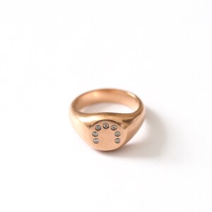 Diamond Arc Signet Ring in Rose Gold image 4