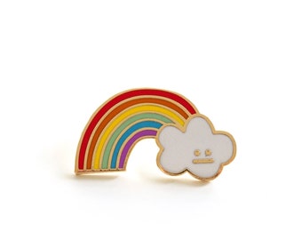 Cloud and Rainbow Pin Badge