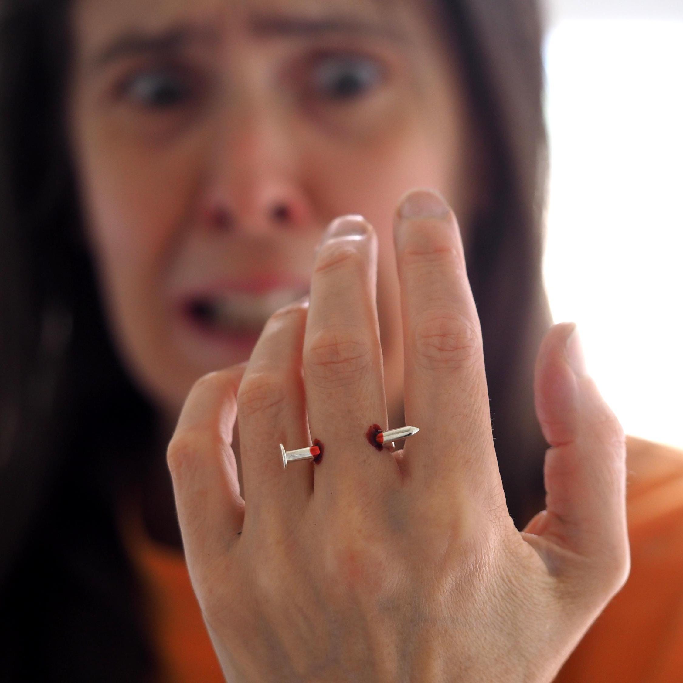 NICENEEDED Fingernagelring Für Damen – Verstellbar, Splitter-Design, Kupfer, Maniküre-Schmuck
