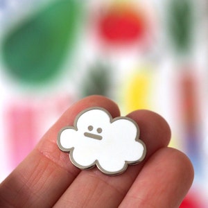 Cloud Enamel Pin Badge / Cloud Brooch / Cloud Pin / Cute Cloud / Kawaii Cloud Brooch / Every Cloud Has A Silver Lining / RockCakes Jewellery image 9