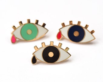 Eye Enamel Pin Badge / Eye Brooch / Eye Metal Pin Badge / Collectable Enamel Pin / RockCakes