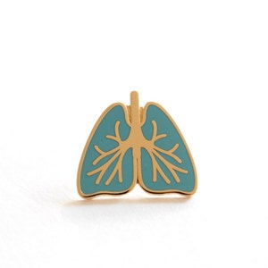 Lungs Pin Badge / Reminder to Breathe /  Lapel Pin / Enamel Pin Badge / Gift for Nurse / Lanyard Pin / RockCakes / Hastings