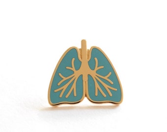 Lungs Pin Badge / Reminder to Breathe /  Lapel Pin / Enamel Pin Badge / Gift for Nurse / Lanyard Pin / RockCakes / Hastings