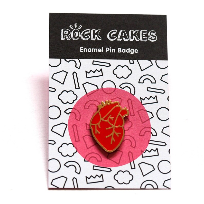 Anatomical Heart Enamel Pin / Heart Brooch / Red Heart Pin / Lapel Pin / Enamel Badge / Gift for Nurse / RockCakes image 5