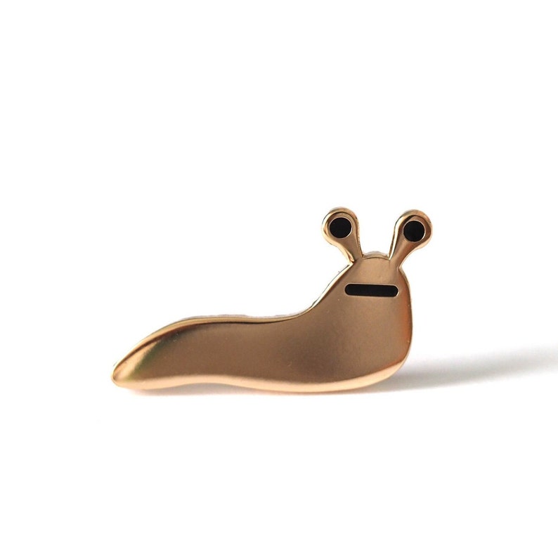 Slug Enamel Pin Badge / Silver Slug / Gold Slug / Cute Gift / Gardener Gift / Gift For Friend / Collectable Enamel Pin image 7