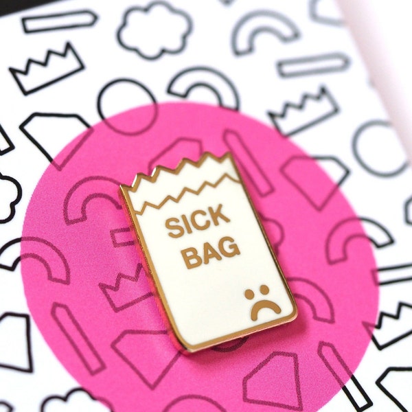 Sick Bag Enamel Pin Badge