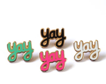 Yay Enamel Pin Badge / Spread Joy / Happy Enamel Pin / Yay / Teacher Gift / Birthday Gift / Wedding Brooch / RockCakes