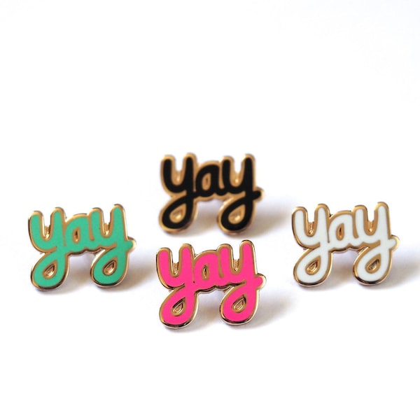 Yay Enamel Pin Badge / Spread Joy / Happy Enamel Pin / Yay / Teacher Gift / Birthday Gift / Wedding Brooch / RockCakes