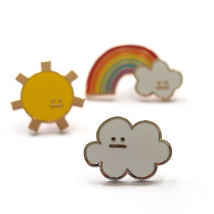 Cloud Enamel Pin Badge / Cloud Brooch / Cloud Pin / Cute Cloud / Kawaii Cloud Brooch / Every Cloud Has A Silver Lining / RockCakes Jewellery image 5