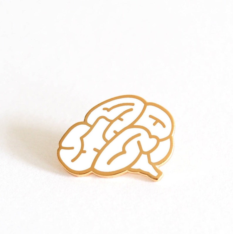 Brain Enamel Pin / Enamel Pin Badge / Lapel Pin / Brain Brooch / Teacher Gift / Nurse Gift / Lanyard Pin / RockCakes image 1