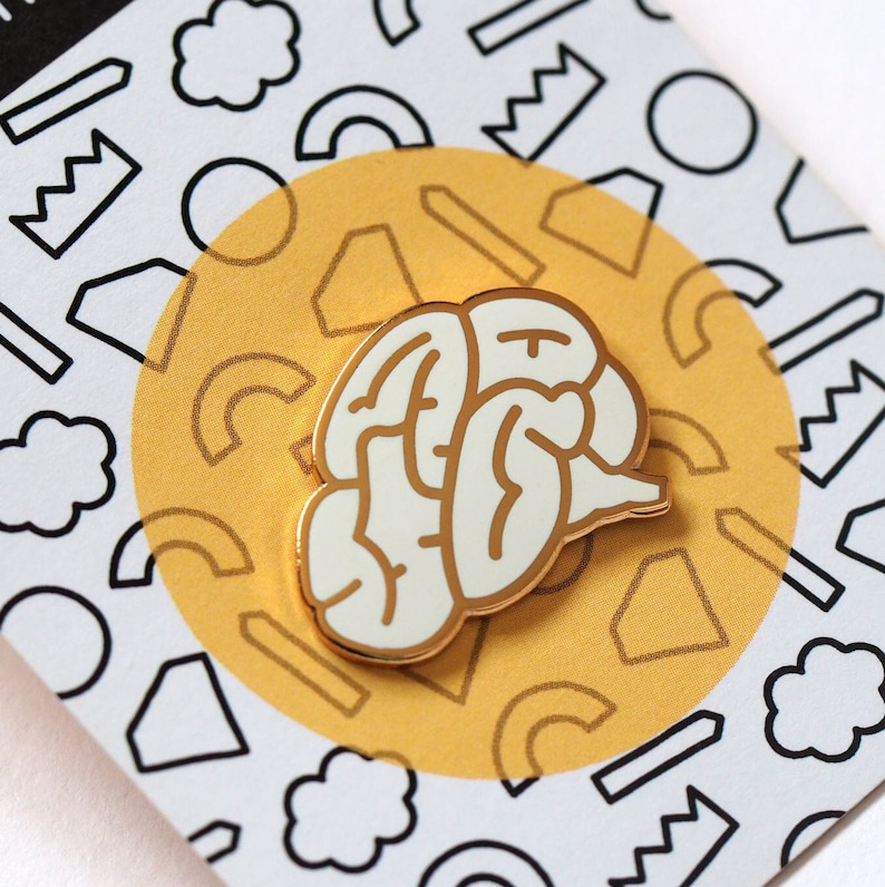 Brain Enamel Pin / Enamel Pin Badge / Lapel Pin / Brain Brooch / Teacher Gift / Nurse Gift / Lanyard Pin / RockCakes image 5
