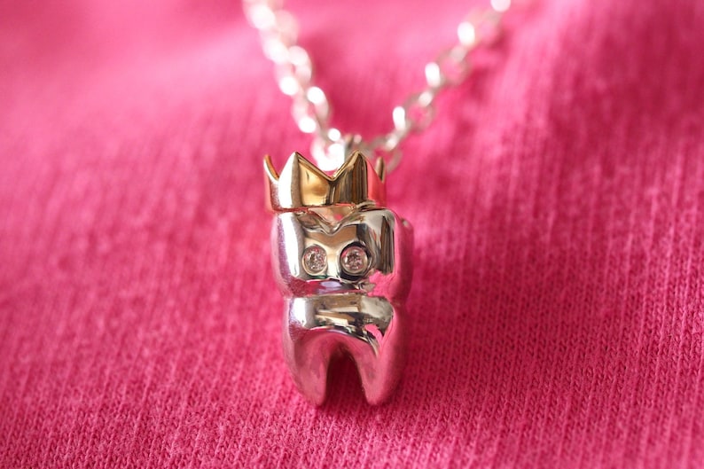 Tooth Necklace Sterling Silver Tooth Pendant Sterling Silver Etsy