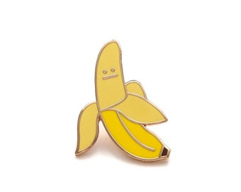 Banana Enamel Pin Badge / Banana Brooch / Banana Lover / Gift For Friend / Enamel Brooch / Dad Gift / Teacher Gift / RockCakes