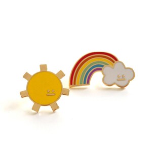 Sunshine Enamel Pin Badge / Sunshine Brooch / Sun Brooch / Sun Metal Pin / RockCakes image 3