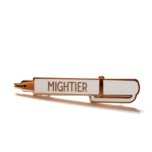 The Pen is Mightier than the Sword / Pen Enamel Pin / Enamel Pin Badge / Writer Gift / Teacher Gift / RockCakes image 4