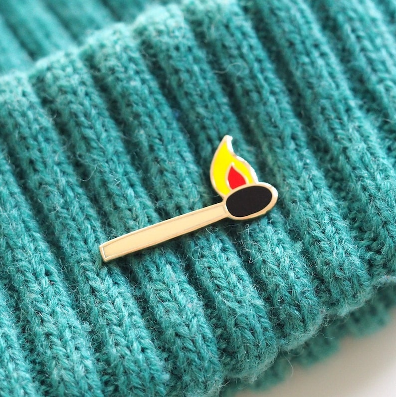 Match Enamel Pin Badge / Romantic Gift / Match Brooch / RockCakes image 5