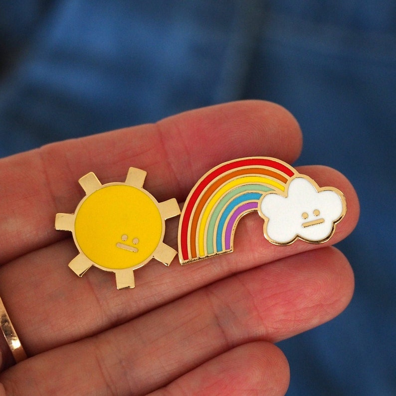 Sunshine Enamel Pin Badge / Sunshine Brooch / Sun Brooch / Sun Metal Pin / RockCakes image 6