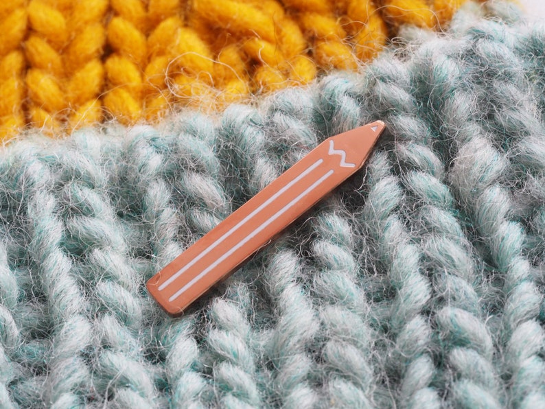 RockCakes Lapel Pin Pins White Hard Enamel pin UK Pencil Pin Badge Stationery Lover Pencil Brooch Rose Gold