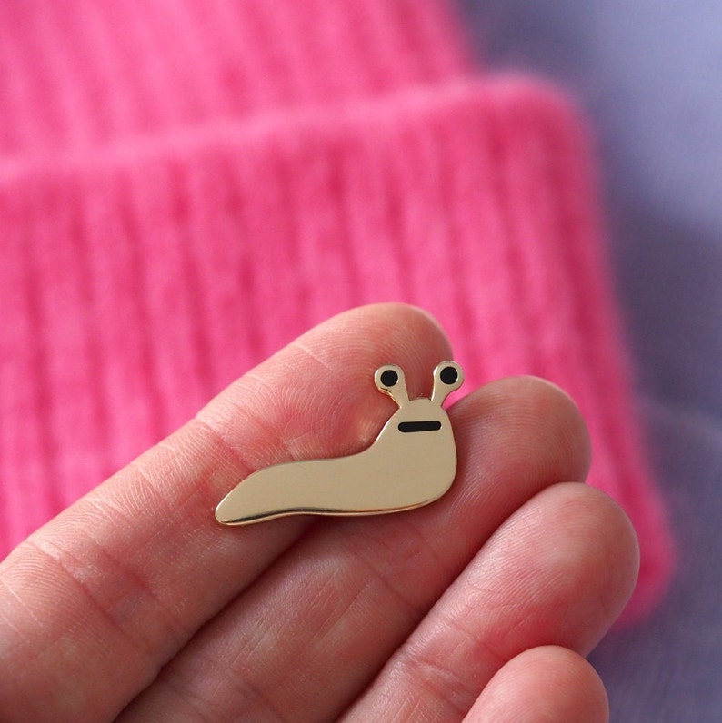 Slug Enamel Pin Badge / Silver Slug / Gold Slug / Cute Gift / Gardener Gift / Gift For Friend / Collectable Enamel Pin image 10