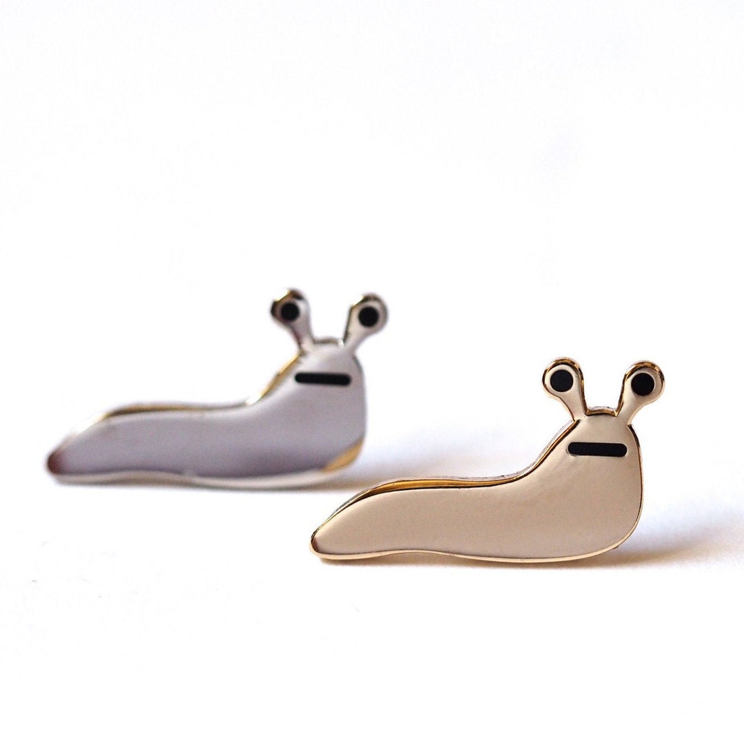 Slug Enamel Pin Badge / Silver Slug / Gold Slug / Cute Gift /
