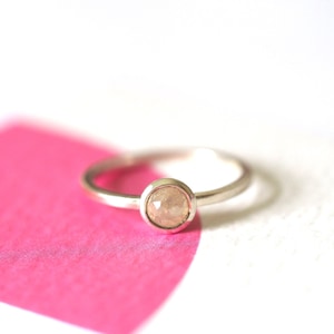 Natural Diamond Ring / Rose Cut Diamond / Recycled Silver Ring / Diamond Stacking Ring / Affordable Engagement Ring / RockCakes
