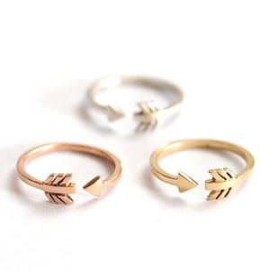 Arrow Ring / Recycled Sterling Silver / 9ct Gold or Rose Gold / Wrap Around Arrow Ring / Gift for Her / Stacking Ring