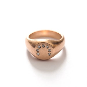 Diamond Arc Signet Ring in Rose Gold image 3