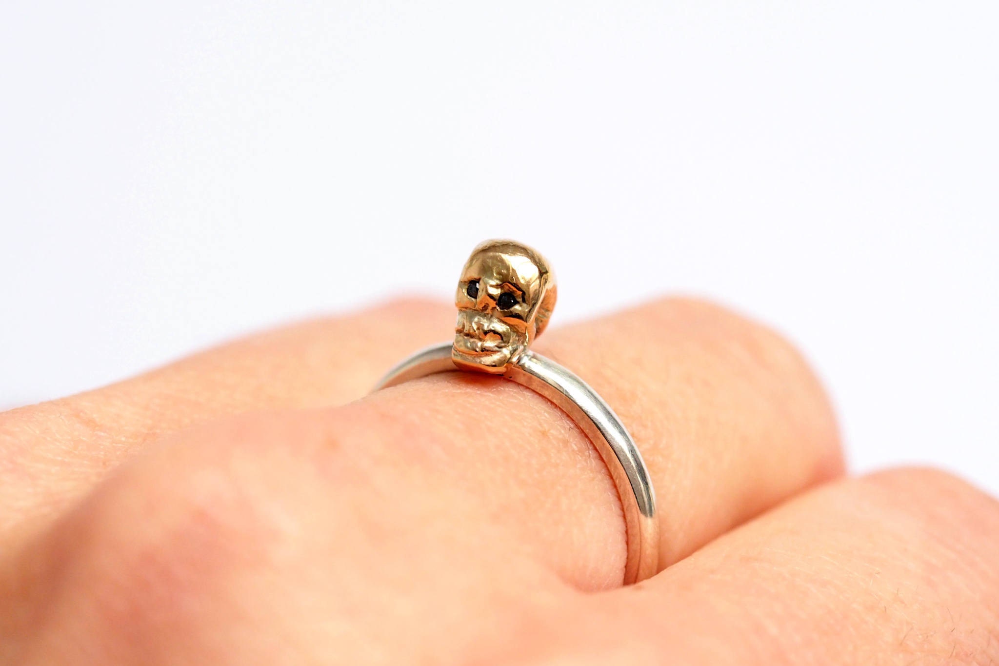 Skull Ring Diamond Skull Ring Silver Skull Ring Gold Skull Etsy