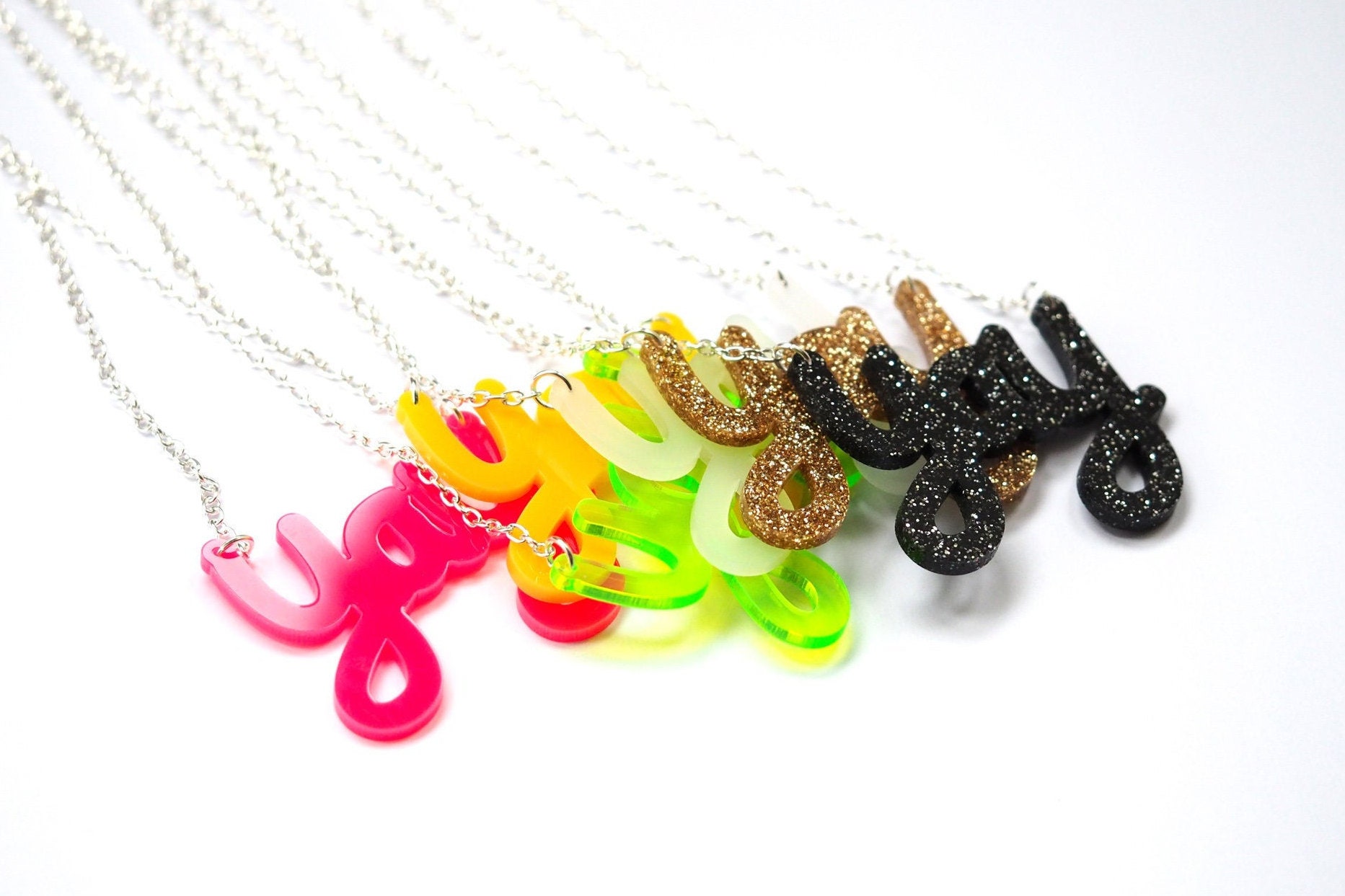 Yay Necklace, Yay, Acrylic Necklace, Party Necklace, Laser Cut, Chris…