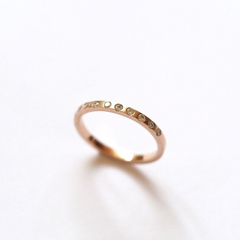 Half Eternity Ring / Gold Diamond Band / Recycled 9ct Yellow White or Rose Gold / Diamond Wedding Ring / RockCakes image 4