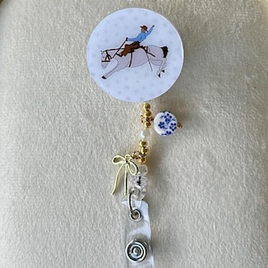 Cowboy Badge Reel, Stars, Western, Customizable, Alligator Swivel Clip, Charms