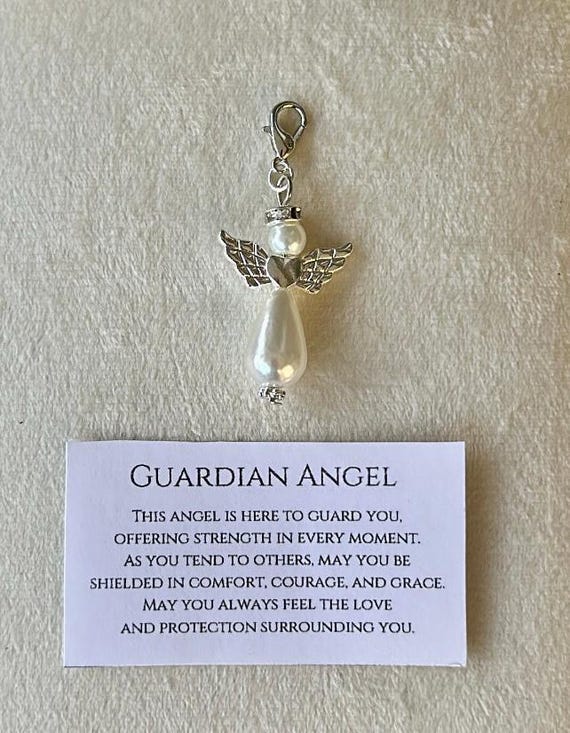 Guardian Angel Badge Reel Charm, Customizable, Lobster Clasp, Nurse Gifts, Charms