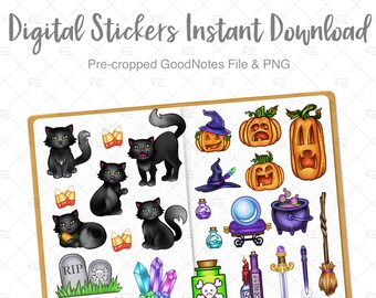 Halloweenies Halloween Stickers |  Digital Planner Stickers | GoodNotes Stickers | iPad Planner Stickers | PNG Stickers